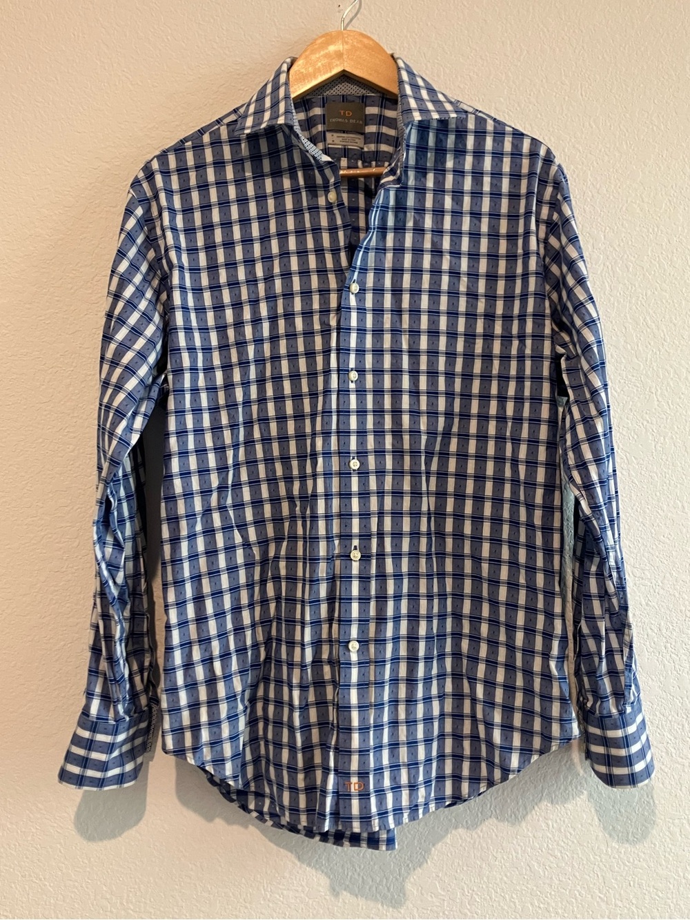 Men's Blue Plaid Button Down